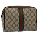GUCCI GG Canvas Web Sherry Line Clutch Bag Beige Red 156 01 012 Auth yk8670 - Gucci