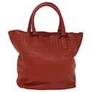 BOTTEGAVENETA INTRECCIATO Tote Bag Leather Red Auth bs8358 - Autre Marque
