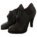Cambon chanel boots camelia flower black Black - Chanel