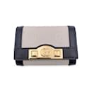 White Black Monogram Leather Wonka 6 Key Case Holder Pouch - Gucci