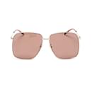 Óculos de sol Gucci Oversize Square Tinted Óculos de sol de metal em bom estado