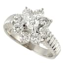 [LuxUness] Platin Diamant Blumenring Metallring in ausgezeichnetem Zustand - & Other Stories