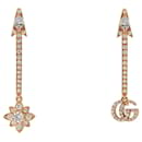 FLORA 18K ROSE GOLD DOUBLE G EARRINGS IN UNDEFINED - Gucci