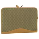 GUCCI GG Canvas Clutch Bag Leather Beige Auth 54130 - Gucci