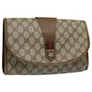 GUCCI GG Canvas Web Sherry Line Clutch Bag Beige Red Green 89 01 030 auth 54732 - Gucci