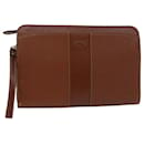 Burberrys Clutch Bag Leather Brown Auth bs8539 - Autre Marque