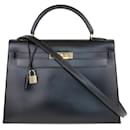 Black Box Calf Kelly Sellier 32 GHW-Tasche - Hermès
