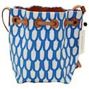 Mansur Gavriel X Marimekko Mini Bucket Bag in Blue Canvas