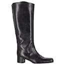 Serio Rossi Knee-Length Boots in Black Leather - Sergio Rossi