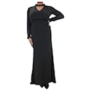 Vestido largo de seda con pedrería negro - talla UK 12 - Emilio Pucci