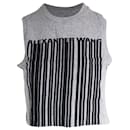 Alexander Wang Barcode Printed Sleeveless Cropped Top in Grey Cotton