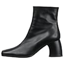 Black square toe boots with side zip - size EU 39 - Ann Demeulemeester