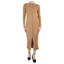Camel ribbed collar knit dress - size UK 12 - Autre Marque