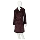 Dolce & Gabbana Burgundy Hairy Cotton lined Breasted Knee Length Coat 30/ 44