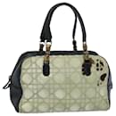 Christian Dior Canage Hand Bag Harako leather White Black Auth bs8573
