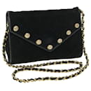 CHANEL Chain Shoulder Bag Suede Black CC Auth bs8547 - Chanel