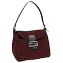 FENDI Zucchino Canvas Mamma Baguette Borsa a tracolla Rossa Auth am5029 - Fendi