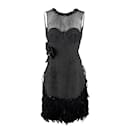 6267 Compact Wool Dress with Feather - Autre Marque