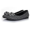 Chanel, Camellia flats in grey fishbone