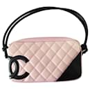 Chanel Cambon pouch in pink and black leather