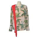 Blusa acolchoada de ombro de manga comprida com estampa tropical multicolorida - Stella Mc Cartney