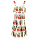 Dolce & Gabbana Vestido Tomato Can Print em Algodão Multicolor