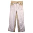 Chloé Two-Tone Wide Jeans in White Cotton