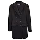 Gefütterter Mantel aus schwarzer Wolle von Dolce & Gabbana