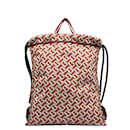 Burberry Nylon Monogram Drawstring Backpack Mochila de lona em excelente estado