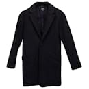 a.P.C. Single-Breasted Overcoat in Navy Blue Wool - Apc