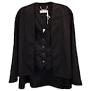 Chloé Cape-Effect Vest in Black Virgin Wool