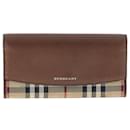 Burberry Horseferry Check Continental Wallet in Brown Leather and Canvas