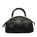 Gucci Leather Pop Bamboo Handbag Leather Handbag 189869 in Good condition
