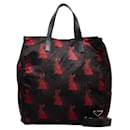 Tessuto-Einkaufstasche mit Hasen-Print - Prada