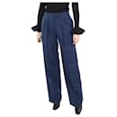 Blue wool-blend straight-leg tailored trousers - size M - Autre Marque