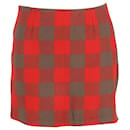 a.P.C. Checkered Mini Skirt in Red Wool - Apc