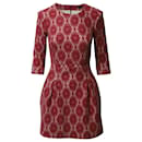 Maje Printed Mini Dress in Floral Red Polyester