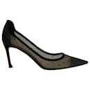 Zapatos de tacón de malla con lunares Christian Dior D-Moi en tul negro