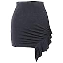 Iro Zilka Mini-jupe en maille stretch métallisée en nylon noir