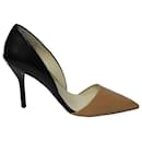 Michael Kors Julieta Two Tone D'Orsay Pumps in Brown and Black Leather