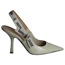 Dior J'Adior Slingback Pumps in White Patent Leather 