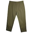 Gucci  Tapered Pleated Trousers in Green Cotton