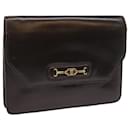 CELINE Clutch Bag Leather Brown Auth bs8620 - Céline
