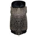 Josh Goot Black Leather Hooded Vest with Gold Embroidery - Autre Marque