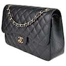 Black Jumbo Classic Double Flap Bag w/ GHW - Chanel