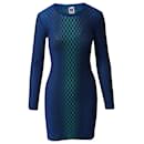 M Missoni Bubble Knit Dress in Blue Polyester