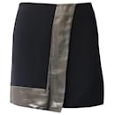 Sandro Paris Mini Skirt with Gold Detail in Black Polyester