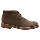 Tod's Bottines à Lacets en Daim Nubuck Marron