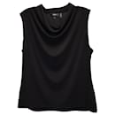 Theory Cowl-Neck Sleeveless Top in Black Polyester