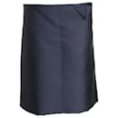 Bottega Veneta Straight Knee-length Skirt in Navy Blue Polyester and Silk